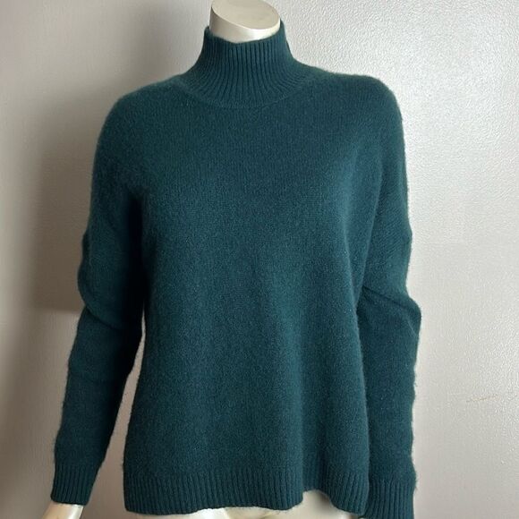Women’s ANTONIO MELANI green sweater 100% cashmere mock neck size XL super soft - Picture 9 of 9